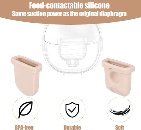 4pcs Breast Pump Diaphragm with 6pcs Nozzle Cap for Eufy, Duckbill Valve Silicone Breast Pump Replacement Parts Compatible with Eufy E10/S1/S1 Pro in Saudi Arabia