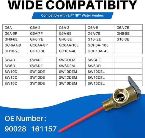 Lrichy Upgrade 3/4" NPT Thread 210°F 150 PSI Temperature Pressure Relief Valve for Suburban RV Water Heaters, Thickened Brass Safety Valve for Hot Water Heaters and Tanks with Extended Probe in Saudi Arabia