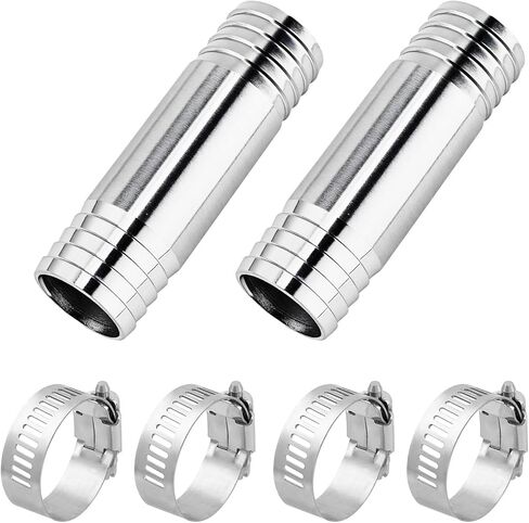 2 حزمة 3/4 "خرطوم بارب المناسب 4" L 304 الفولاذ المقاوم للصدأ الصحية الشائكة الربط الاتحاد المقرنة مع المشبك خرطوم للمنزل حديقة والصناعية (3/4 بوصة خرطوم بارب) in Kuwait