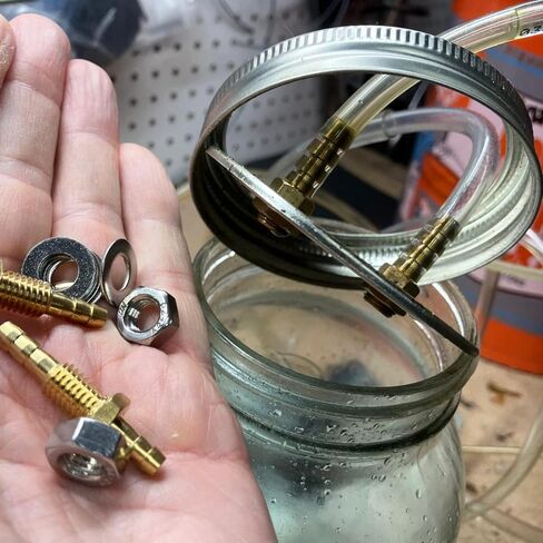 NICOLEKAY 2pcs 1/4" Hose Barb Thru-Bulk Head Hex Union Brass Fitting with Flat Washer Gasket Water/Fuel/Air in Saudi Arabia