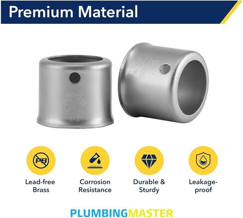 PLUMBINGMASTER 1/2 بوصة PEX أكمام ضغط من الفولاذ المقاوم للصدأ (عبوة من 100) للنحاس (ASTM F1807) أو بولي PPSU (ASTM F2159) Pex Fittings in Saudi Arabia
