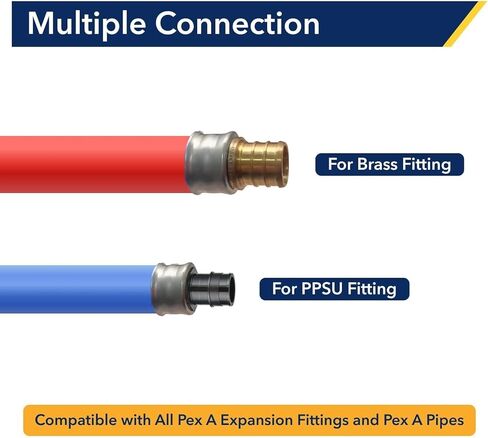 PLUMBINGMASTER 1/2 بوصة PEX أكمام ضغط من الفولاذ المقاوم للصدأ (عبوة من 100) للنحاس (ASTM F1807) أو بولي PPSU (ASTM F2159) Pex Fittings in Saudi Arabia