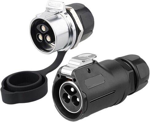PDMIACJMT LP28 3Pin M28 Waterproof Aviation 35A Strong Current Wire Adapter Connector Plug Socket Suitable for New Energy Industry KL4-4b(Male Plug Set2) in Saudi Arabia