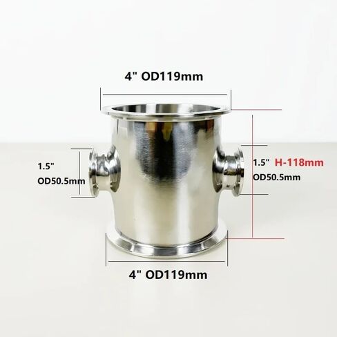 4 "* 4" * 1.5 "* 1.5" نوع قصير ثلاثي المشبك 4 طريقة موصل وصلة أنابيب لتخمير المنزل ، ثلاثي المشبك نمط الصليب ، SS304 in Saudi Arabia