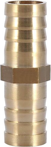 Qiilu Brass Connector - Brass Barbed Straight 2-Way Pipe Connector Tube Joiner Fitting 6/8/10/12/14/16/20mm - Air Water Oil Gas Fuel Compatibility (14mm(2pcs)) in Saudi Arabia