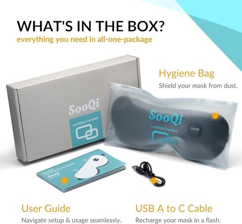 قناع العين المسخن اللاسلكي مع 3 درجات حرارة قابلة للتعديل، قابل لإعادة الشحن عبر USB-C، ضغط دافئ مهدئ للعيون الجافة، تخفيف إجهاد العين والاسترخاء قبل النوم in Saudi Arabia