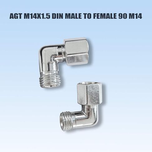 M14x1.5 Din male-to-female 90 M14 hydraulic connector, suitable for AGT China mini excavators (2 pieces per unit) in Saudi Arabia