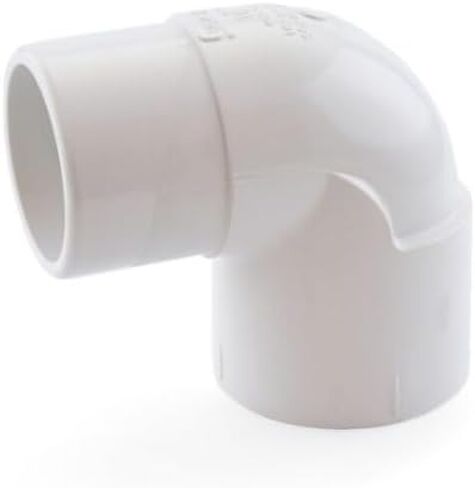 1-1/2 Inch White PVC Elbow Connector for Plumbing & Irrigation – 90 Degree Elbow, Schedule 40, Spigot x Socket in Saudi Arabia