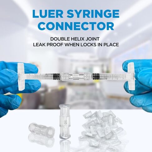 Luer Lock Adaptor (Polypropylene) - Female-to-Female, Luer Lock Connector ,Female Luer Lock (25pcs) in Saudi Arabia