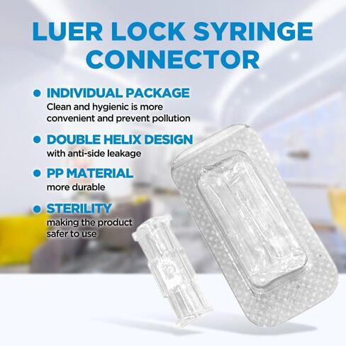 Luer Lock Adaptor (Polypropylene) - Female-to-Female, Luer Lock Connector ,Female Luer Lock (25pcs) in Saudi Arabia