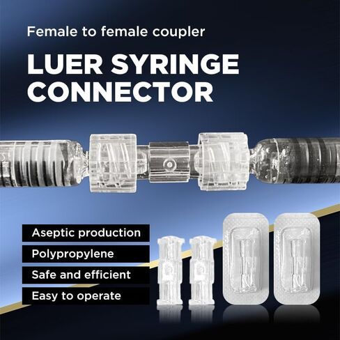 Luer Lock Adaptor (Polypropylene) - Female-to-Female, Luer Lock Connector ,Female Luer Lock (25pcs) in Saudi Arabia