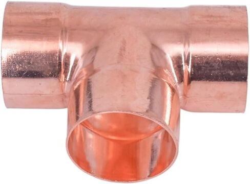 Hudew 1/4" 3/8" 1/2" 5/8" 8 10 12 15 16 مم ID 99.9% نحاس نهاية تغذية لحام تي 3 طرق وصلة تركيب السباكة للتكييف (ID 10 مم جدار 1.0 مم) in Kuwait