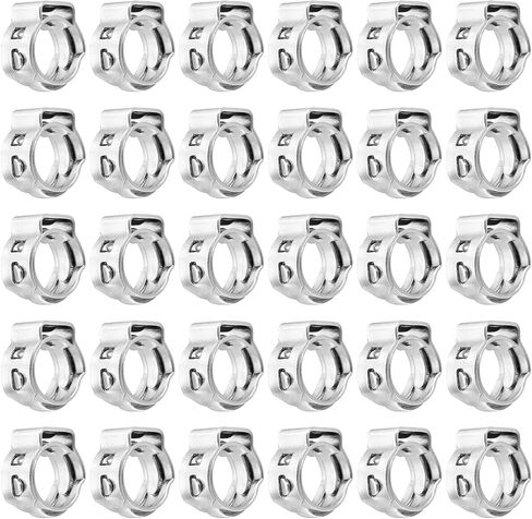 MECCANIXITY 40Pcs 5.9-6.5mm Single Ear Hose Clamps 304 Stainless Steel Polished Stepless Hose Clamp for Automobile Pipe Connections Home Appliance Wiring and Pipes, Silver in Saudi Arabia