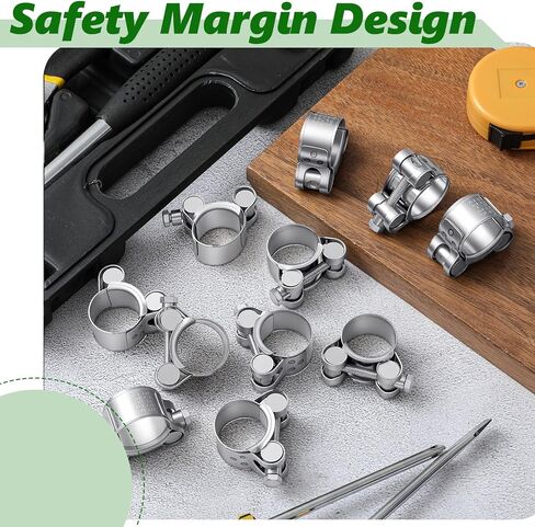 10 Pack 23-25 mm T-bolt Hose Clamps Kit Heavy Duty 0.91-0.98" 304 Stainless Steel Adjustable T Track Clamp Rust Prevention for Radiator Constant Tension Heater Diesel Exhaust in Saudi Arabia