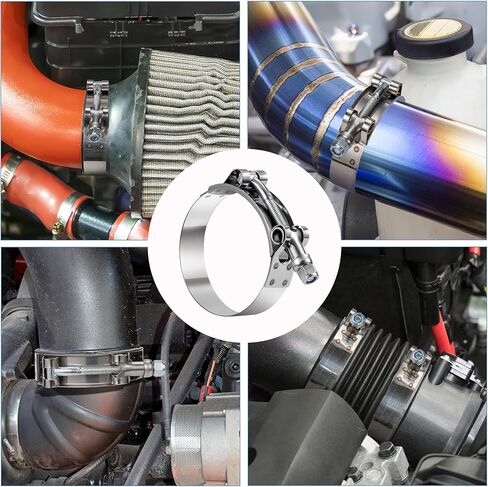 مجموعة مشابك خرطوم T-Bolt مكونة من 16 قطعة من مشابك خرطوم المبرد شديدة التحمل 304 من الفولاذ المقاوم للصدأ مقاس 1 بوصة (32-37 مم) إلى 3 بوصة (78-84 مم) in Saudi Arabia
