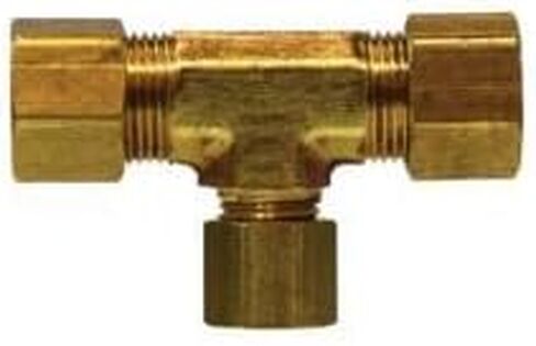 18118 تي شيرت مخفض، 5/8 بوصة ضغط × 5/8 بوصة ضغط × 3/8 بوصة ضغط، نحاس in Kuwait