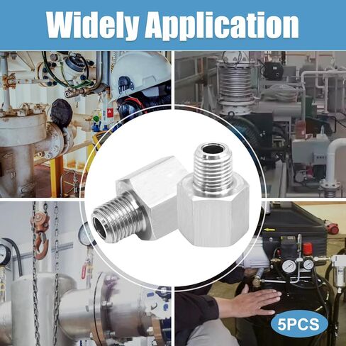 Vkinman 5Pcs Forged Reducer Adapter Fittings, 1/4 Inch Male Pipe 1/2 Inch Female Pipe, 304 Stainless Steel Reducing Pipe Fittings, Suitable for Air Gas Oil Fuel Refrigeration Instrumentation in Saudi Arabia