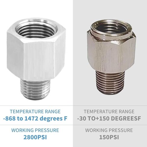Vkinman 5Pcs Forged Reducer Adapter Fittings, 1/4 Inch Male Pipe 1/2 Inch Female Pipe, 304 Stainless Steel Reducing Pipe Fittings, Suitable for Air Gas Oil Fuel Refrigeration Instrumentation in Saudi Arabia