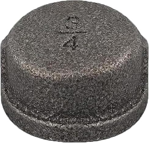 3/4 Inch Malleable Cast iron Pipe Cap Fittings - Vintage DIY Industrial Shelving Industrial Decor Furniture DIY 6-Pack in Saudi Arabia