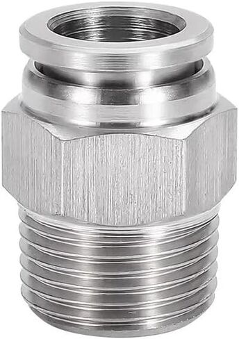 PC PL1/8" BSP NPT Female Male Pneumatic Nipple Elbow 304 Stainless Push In Connect Quick Release Air Fitting(PC BSPP,10-04 (10mm-1l2)) in Saudi Arabia