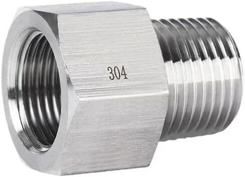 1/8 "BSPT أنثى إلى ذكر BSP NPT جلبة مخفض سداسي 304 محول من الفولاذ المقاوم للصدأ الضغط العالي لقياس الضغط (3l8 NPT ذكر) in Saudi Arabia