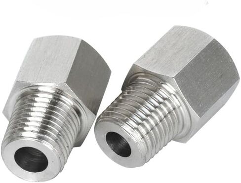 1/8 "BSPT أنثى إلى ذكر BSP NPT جلبة مخفض سداسي 304 محول من الفولاذ المقاوم للصدأ الضغط العالي لقياس الضغط (3l8 NPT ذكر) in Saudi Arabia