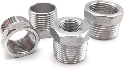 جلبة مخفض القلب BSPT 1/8 "1/4" 3/8 "1/2" خيط ذكر/أنثى SS304 تجهيزات أنابيب الفولاذ المقاوم للصدأ لزيت الغاز المائي (DN15(M)-DN6(F)) in Kuwait
