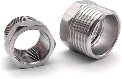 جلبة مخفض القلب BSPT 1/8 "1/4" 3/8 "1/2" خيط ذكر/أنثى SS304 تجهيزات أنابيب الفولاذ المقاوم للصدأ لزيت الغاز المائي (DN15(M)-DN6(F)) in Kuwait
