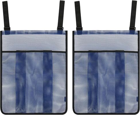 2 Pieces Trampoline Shoes Bag, Trampoline Storage Mesh Bag with 2 Hook and Loop Strap, Trampoline Shoe Holder, Indoor Fitness Shoes Organizer, Trampoline Equipment Bag Trampoline Accessories in Saudi Arabia