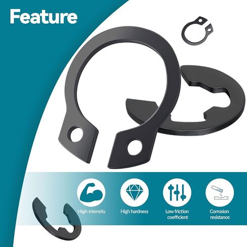 Seamaka 900Pcs E-Clips Assortment Set(2.0mm-12mm) and C Clips Assortment (M5-M16),Snap Rings Assortment Kit,24 Sizes Black Carbon Steel Circlip Retaining Clip,External Retaining Rings O-117 in Saudi Arabia