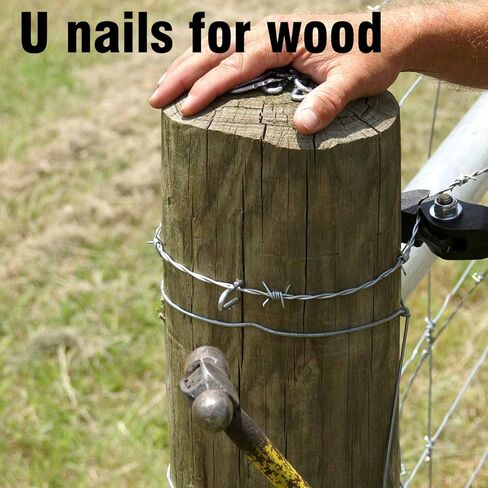 220 Pcs Heavy Duty Fencing Staples - U-Shaped Wire Fencing Nails for Mesh, Chain Link & Woven Fence | Carbon Steel with Anti-Rust Coating, Galvanized in Saudi Arabia