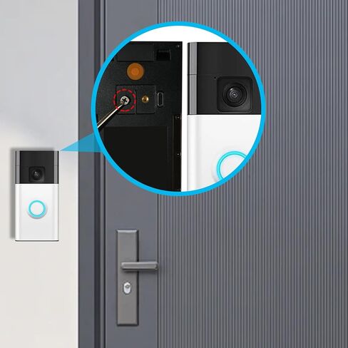 6 قطع براغي بديلة لجرس الباب متوافقة مع جرس الباب الوامض/الحلقي، براغي أمان لوحة الكترونية معززة لجرس باب الفيديو مع أداة مفتاح جرس الباب، قوية مثل الجودة الأصلية in Kuwait