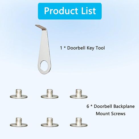 6 قطع براغي بديلة لجرس الباب متوافقة مع جرس الباب الوامض/الحلقي، براغي أمان لوحة الكترونية معززة لجرس باب الفيديو مع أداة مفتاح جرس الباب، قوية مثل الجودة الأصلية in Kuwait