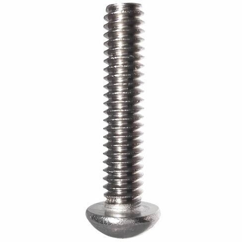 8-32 x 3/8" Round Head Machine Screws, Slotted Drive, Stainless Steel 18-8, Full Thread, Bright Finish, Machine Thread, Quantity 100 by Fastenere in Saudi Arabia
