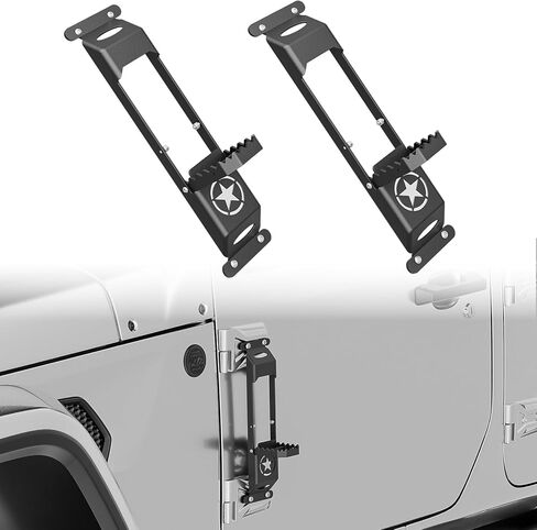 for JK JL JT Hinge Step Foldable Foot Pedal with Bottle Opener Compatible with 2007-2025 Jeep Wrangler JK JL JKU JLU Unlimited & Gladiator JT 2/4 Doors, Foot Step Accessories Star Sign Door in Saudi Arabia