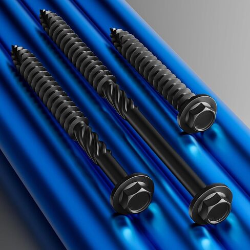 (1 lbs 43PCS)#12 x 2 Black Hex Exterior Lag Screws, 5.5x50mm,Structural Wood Screw, Heavy Duty Construction Screw, Rust Resistant, Washer Head, Black Coated Exterior Wood Screws in Saudi Arabia