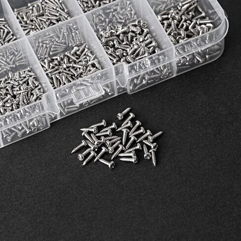 1200 Pcs Mini Screw Kit, Miniature Phillips Self Tapping Tiny Screws for Glasses Electronic Sunglasses Machine Watch Repair Screws Assortment (M1/M1.2/M1.4/M1.7) in Saudi Arabia