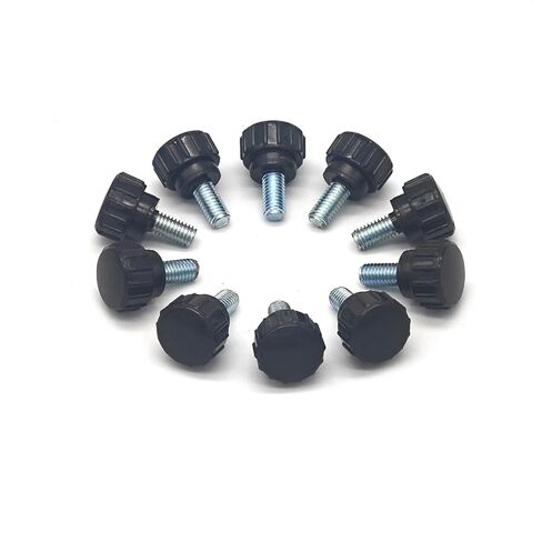 10 Pieces M5 x 10 mm Carbon Steel Threaded Knurled Thumbscrew Black Round Clamping Screws Grip Knobs Thumb Screw for Machinery Latche (10, M5*10mm) in Saudi Arabia