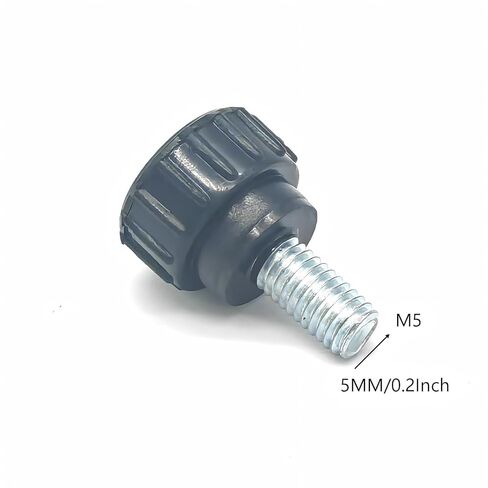 10 Pieces M5 x 10 mm Carbon Steel Threaded Knurled Thumbscrew Black Round Clamping Screws Grip Knobs Thumb Screw for Machinery Latche (10, M5*10mm) in Saudi Arabia