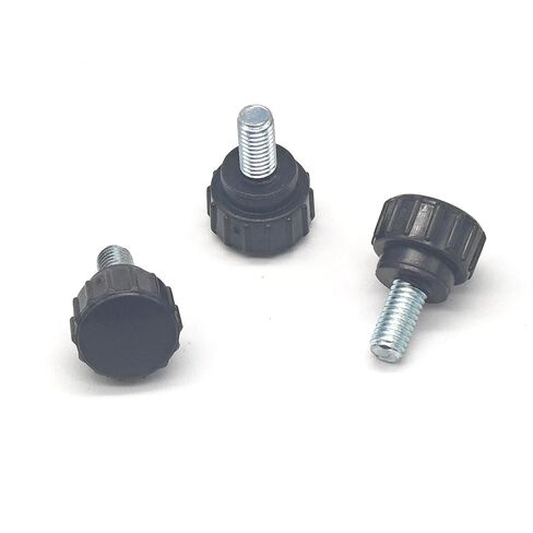 10 Pieces M5 x 10 mm Carbon Steel Threaded Knurled Thumbscrew Black Round Clamping Screws Grip Knobs Thumb Screw for Machinery Latche (10, M5*10mm) in Saudi Arabia