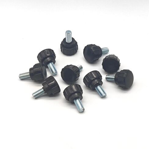 10 Pieces M5 x 10 mm Carbon Steel Threaded Knurled Thumbscrew Black Round Clamping Screws Grip Knobs Thumb Screw for Machinery Latche (10, M5*10mm) in Saudi Arabia