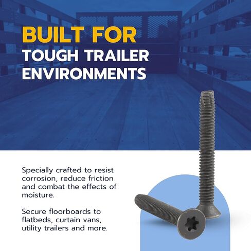 5/16 x 2-1/2" Trailer Deck Screws (100 pcs) T-40 Star Drive, Black Phosphate and Oil, Type F Thread Cutting Wood and Metal for Floorboards by Makers Bolt in Saudi Arabia