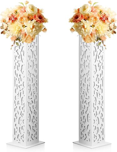 2 Pcs Wedding Roman Column Greek Pillars Stand Plastic Wedding Pillars Columns for Ceremony Flowers Plant Holder for Ceremony Event Party (Vintage,10.63 x 10.63 Inches) in Saudi Arabia