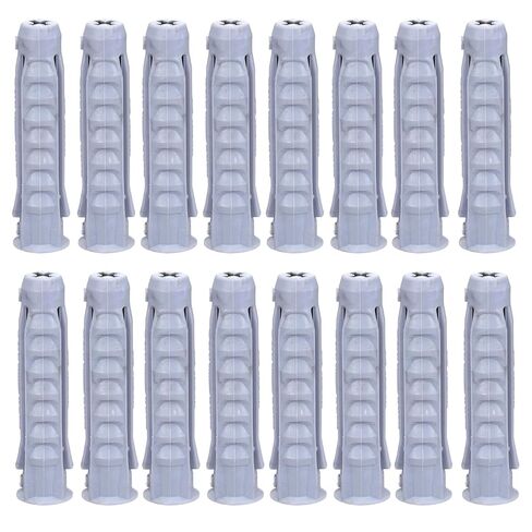 JIEYAO 16 Pcs Concrete Wall Anchors for TV Mount Installation, 10x50mm Plastic Heavy Duty Wall Anchors for Concrete or Brick Walls in Saudi Arabia