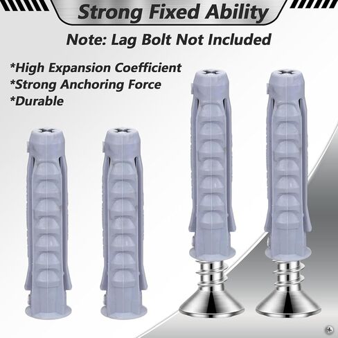JIEYAO 16 Pcs Concrete Wall Anchors for TV Mount Installation, 10x50mm Plastic Heavy Duty Wall Anchors for Concrete or Brick Walls in Saudi Arabia
