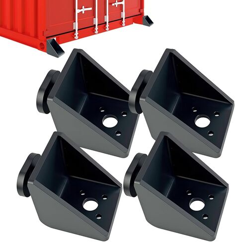4 PCS Alloy Steel Shipping Container Anchors, Container Twist Locks - Heavy Duty Full Bevel Side Anchors for Shipping Containers, Secure Tie Downs for 20ft & 40ft Units (Red) in Saudi Arabia