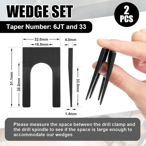Tandefio 2 Pack Drill Chuck Removal Wedge Set Compatible with JT6 & JT33, Opens Approximately 0.72in Wedge Sets Tools Kit for Removing Keyless Chucks from Arbors or Spindles in Saudi Arabia