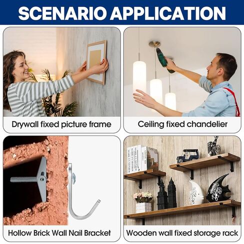 30 مجموعة من مسامير الربط للجدران الجافة، مجموعة أدوات تثبيت الجدران الجافة المعدنية شديدة التحمل - 1/4 بوصة، 3/16 بوصة، 1/8 بوصة مرساة فراشة ومسامير للجدار المجوف، الألواح الصخرية، تركيب السقف in Kuwait