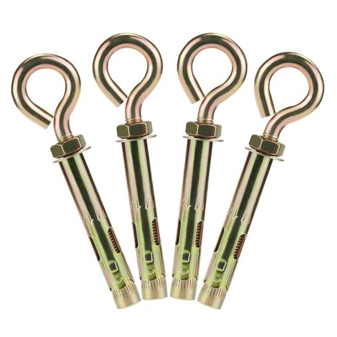 Napredak 9/16" x 5-1/2" مرساة مسمار عين خرسانية من الفولاذ الكربوني مرساة كتف، مسمار تمديد كم مسمار مع حلقة، مثبت مرساة من الطوب الجداري الأسمنتي (4 قطع) in Kuwait