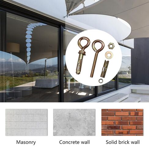 Napredak 9/16" x 5-1/2" مرساة مسمار عين خرسانية من الفولاذ الكربوني مرساة كتف، مسمار تمديد كم مسمار مع حلقة، مثبت مرساة من الطوب الجداري الأسمنتي (4 قطع) in Kuwait